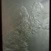 Trance (original printing plate) 2011; 60.5cm x 80cm; Medium- natural fibre, cold glue, varnish, hardboard and tin foil