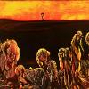 Title: Rising of the ancestors VI (2013); Size: 144cm X 79cm; Medium: Printmaking ink, fabric paint, liquin, linseed oil and oil on canvas. ( Place your bid through Rhodes University Anthropology Dept.)