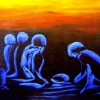 Guiding the Unforseen (2011)  1 m x 1.6 m  Mixed media on canvas