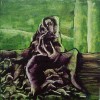 Title: Please do not forget us, we await for your return (2011); Size: 35cm X 34.5cm; Medium: Print making ink, emulsion, fabric paint, liquin, linseed oil and oil on canvas; (21)
