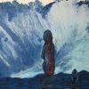 Title: Mum at the sea (2013); Size: 120cm X 90cm; Medium: Print making ink, fabric paint, liquin, linseed oil, acrylic and oil on canvas; (7) [SOLD]
