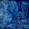 May our guardians lead us to walk a pure path (2010); 143cm x 79cm; Ink, dye, emulsion, fabric paint, liquin on canvas (SOLD)